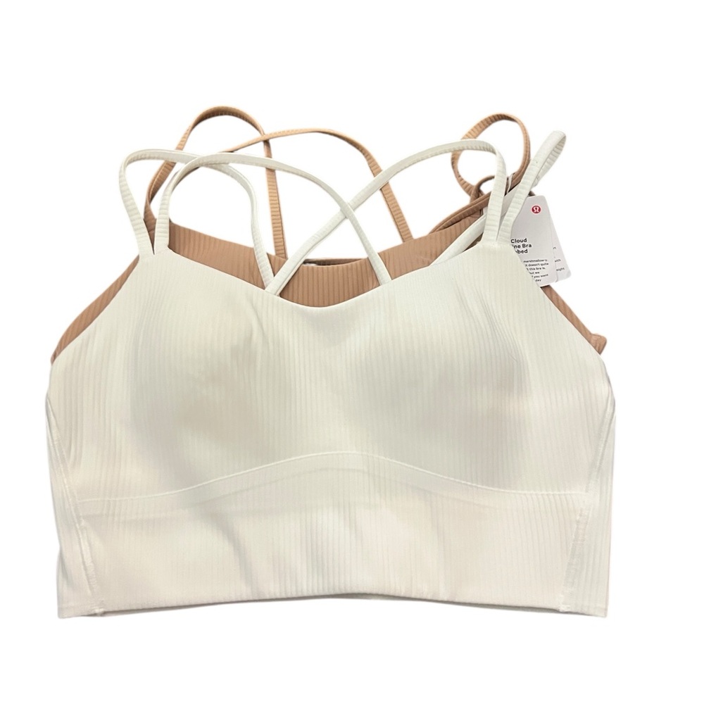 NWT Lululemon Sports bra bundle Like a Cloud Long Line Bra B/C Ribbed size 6